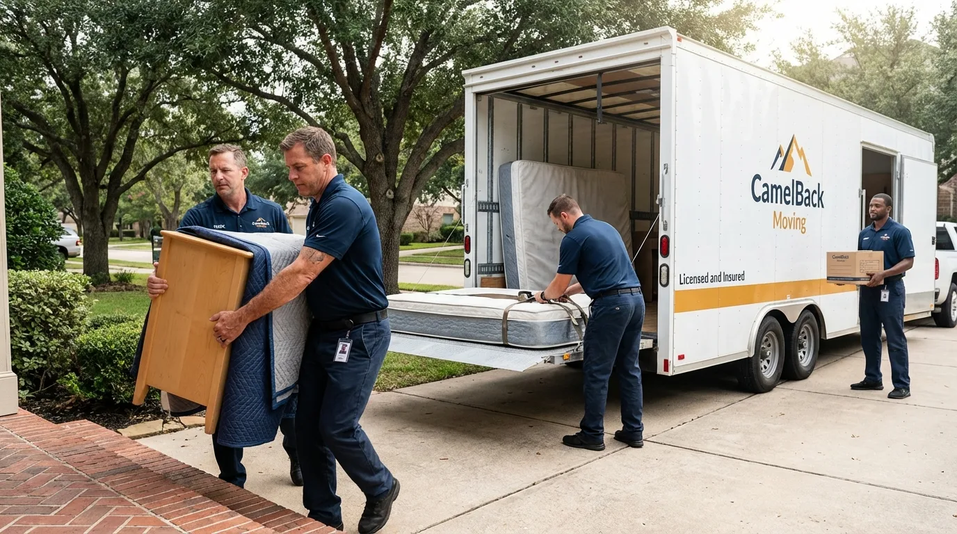 Crew loading residential truck for cross-state move from Pike Road, AL