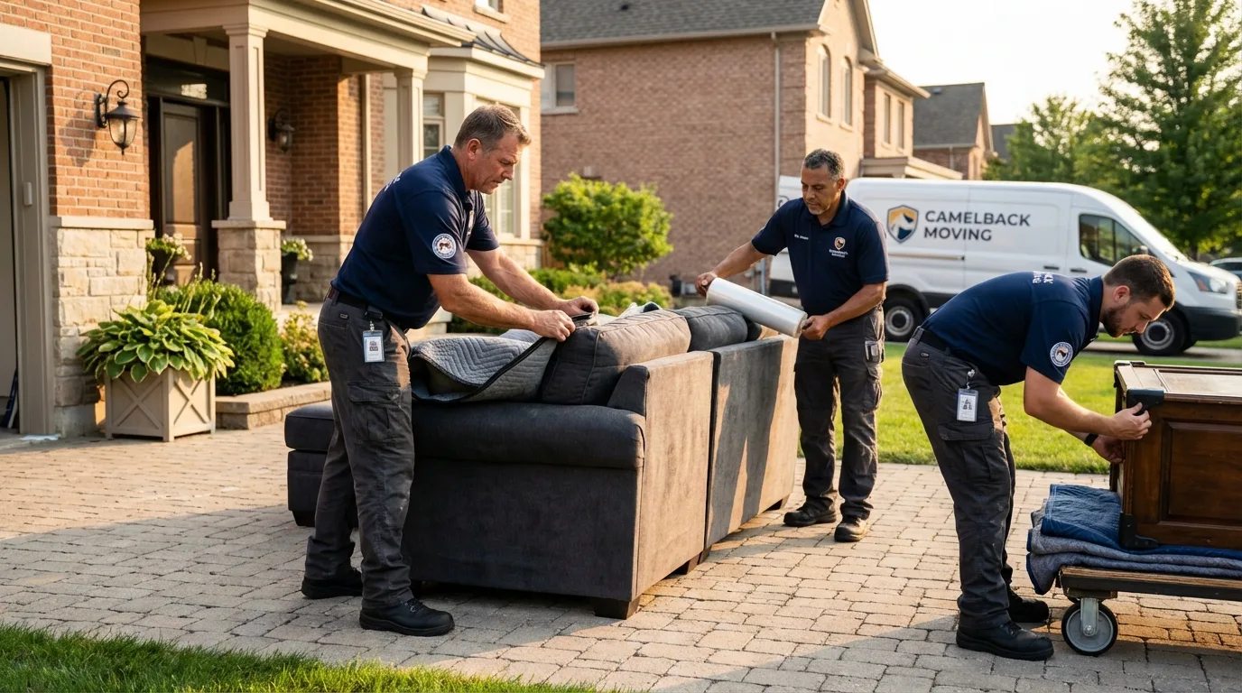 Large estate moving crew wrapping furniture in Pike Road, AL